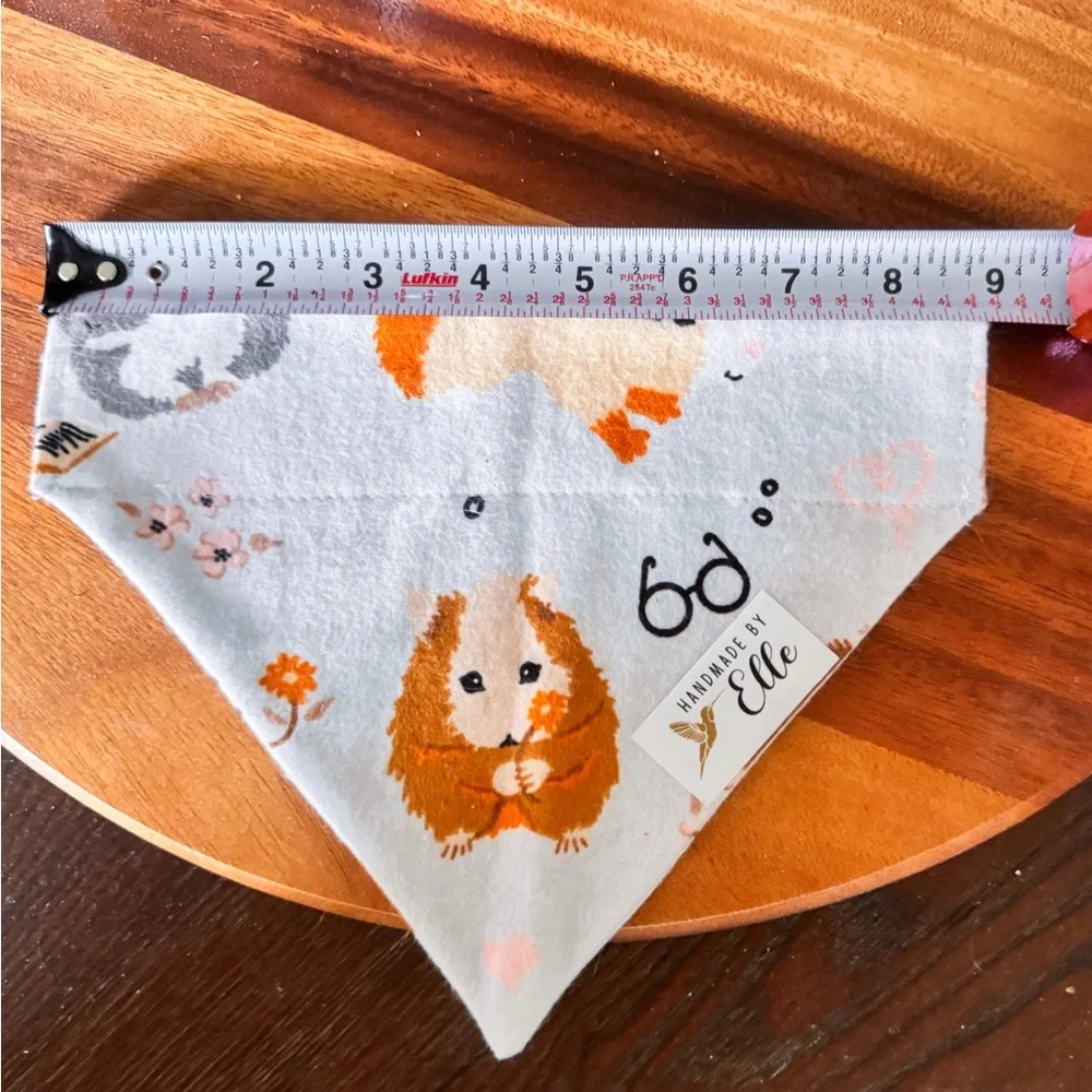 Handmade Guinea Pig Pet Bandana Cute Animal Print XS/S Collar Slide giftable